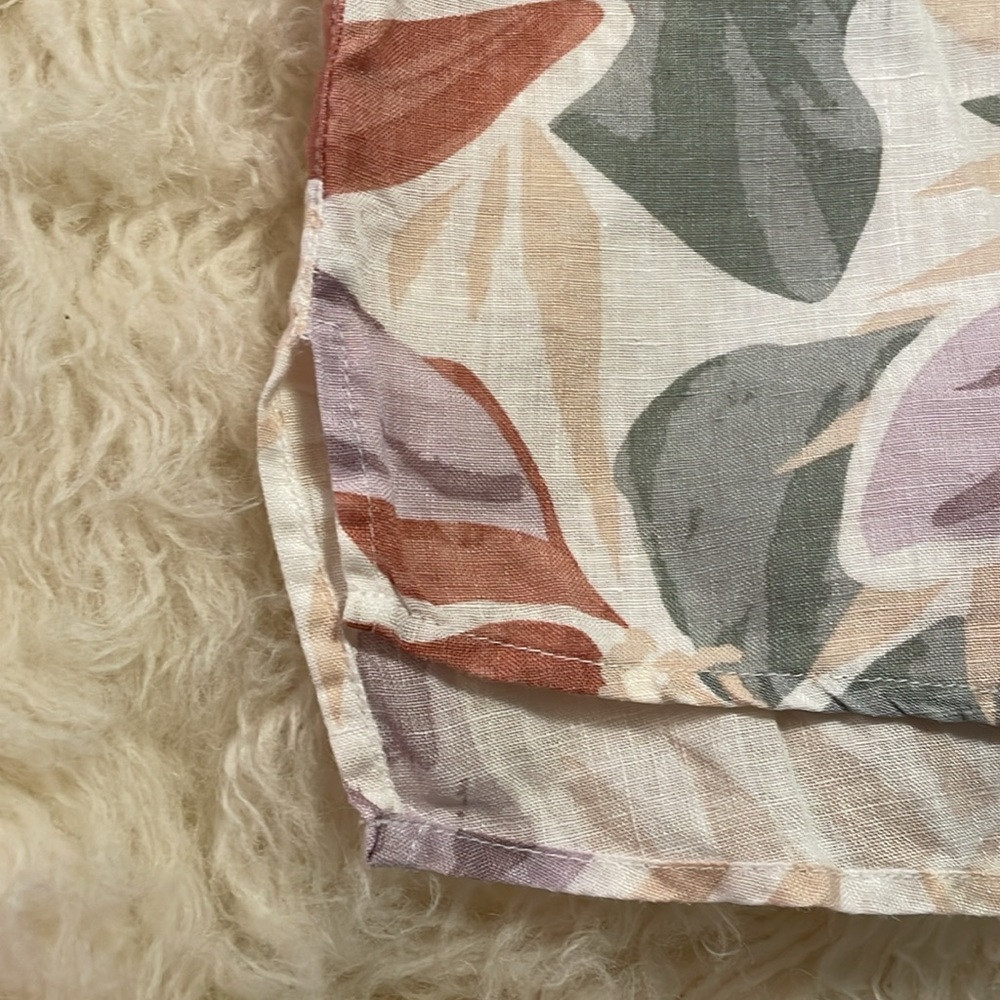 Beautiful Earth toned Nicole Miller 100% Linen Shirt XS - Picture 8 of 9